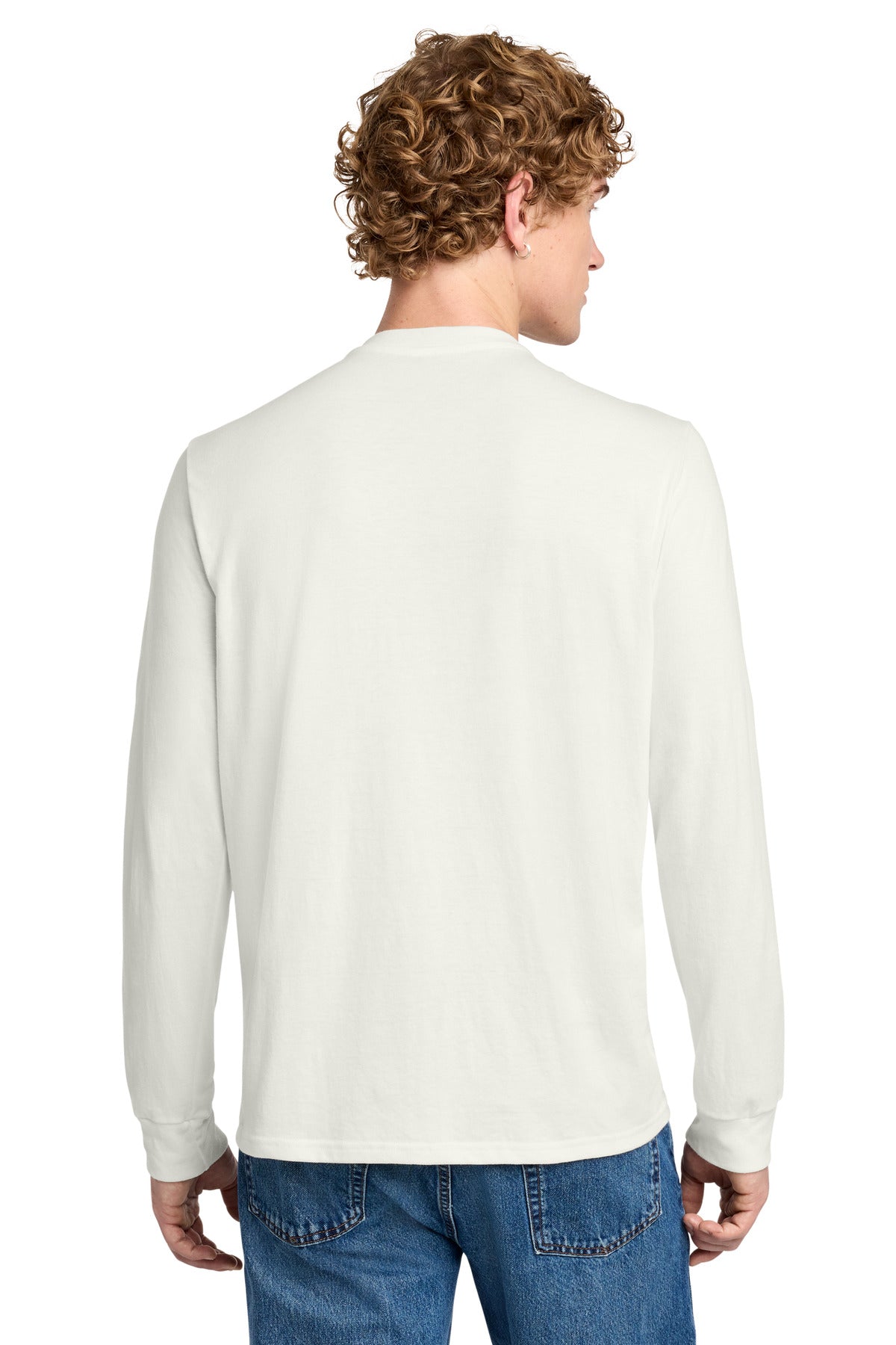 District Perfect Tri Long Sleeve Henley DT145 Natural