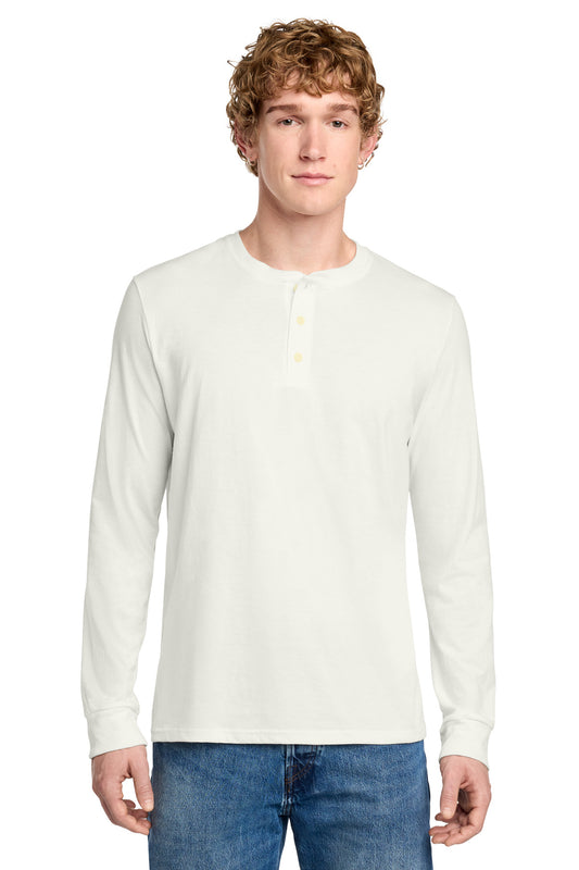 District Perfect Tri Long Sleeve Henley DT145 Natural