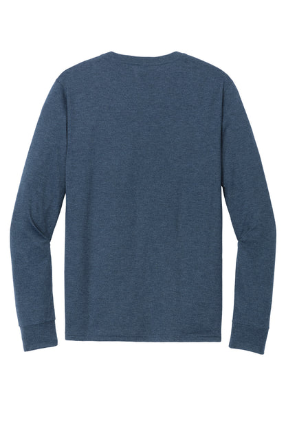 District Perfect Tri Long Sleeve Henley DT145 Navy Frost