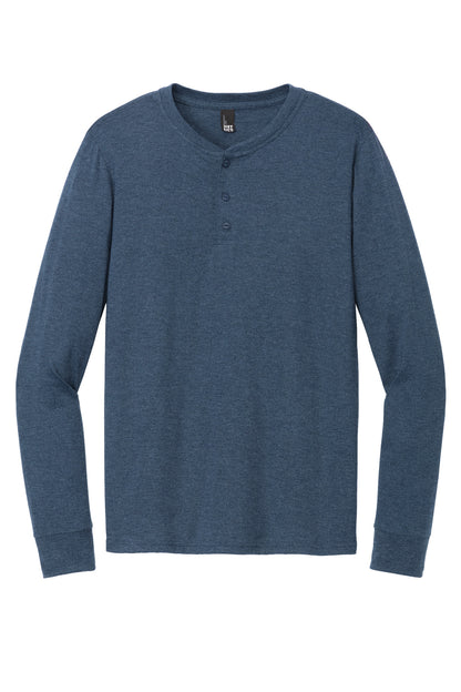 District Perfect Tri Long Sleeve Henley DT145 Navy Frost