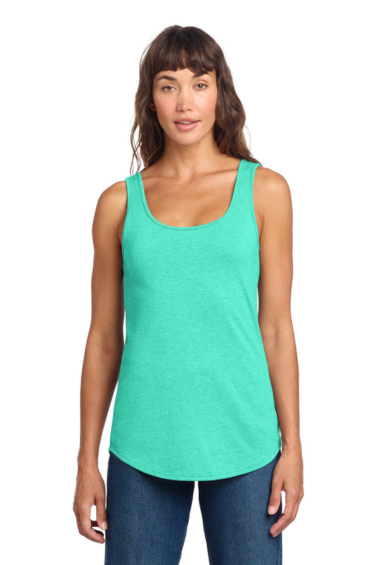 District Women's Perfect Tri Relaxed Tank DT151 Aqua Heather