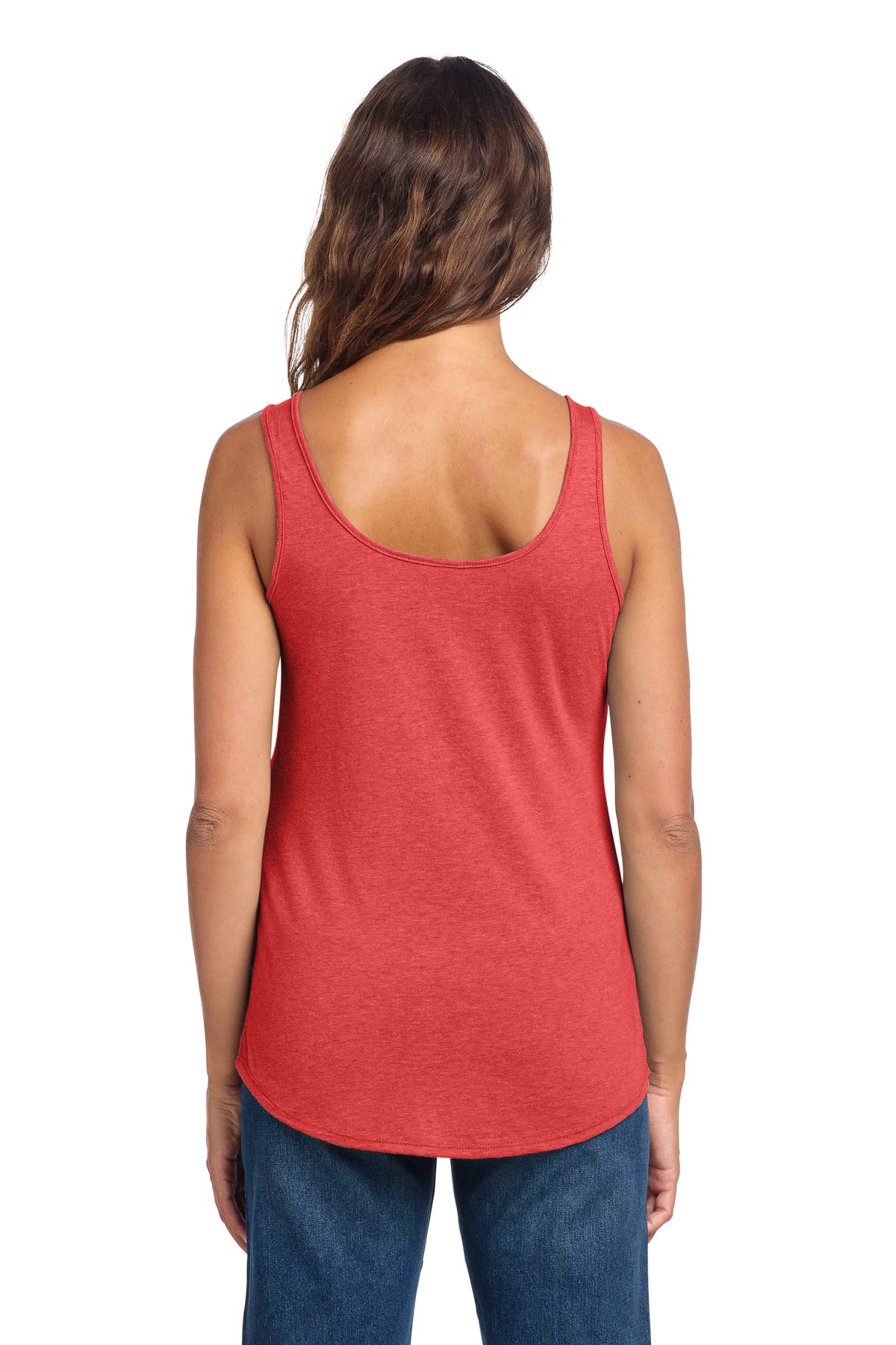 District Women's Perfect Tri Relaxed Tank DT151 Red Frost