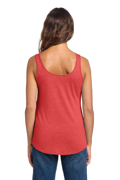 District Women's Perfect Tri Relaxed Tank DT151 Red Frost