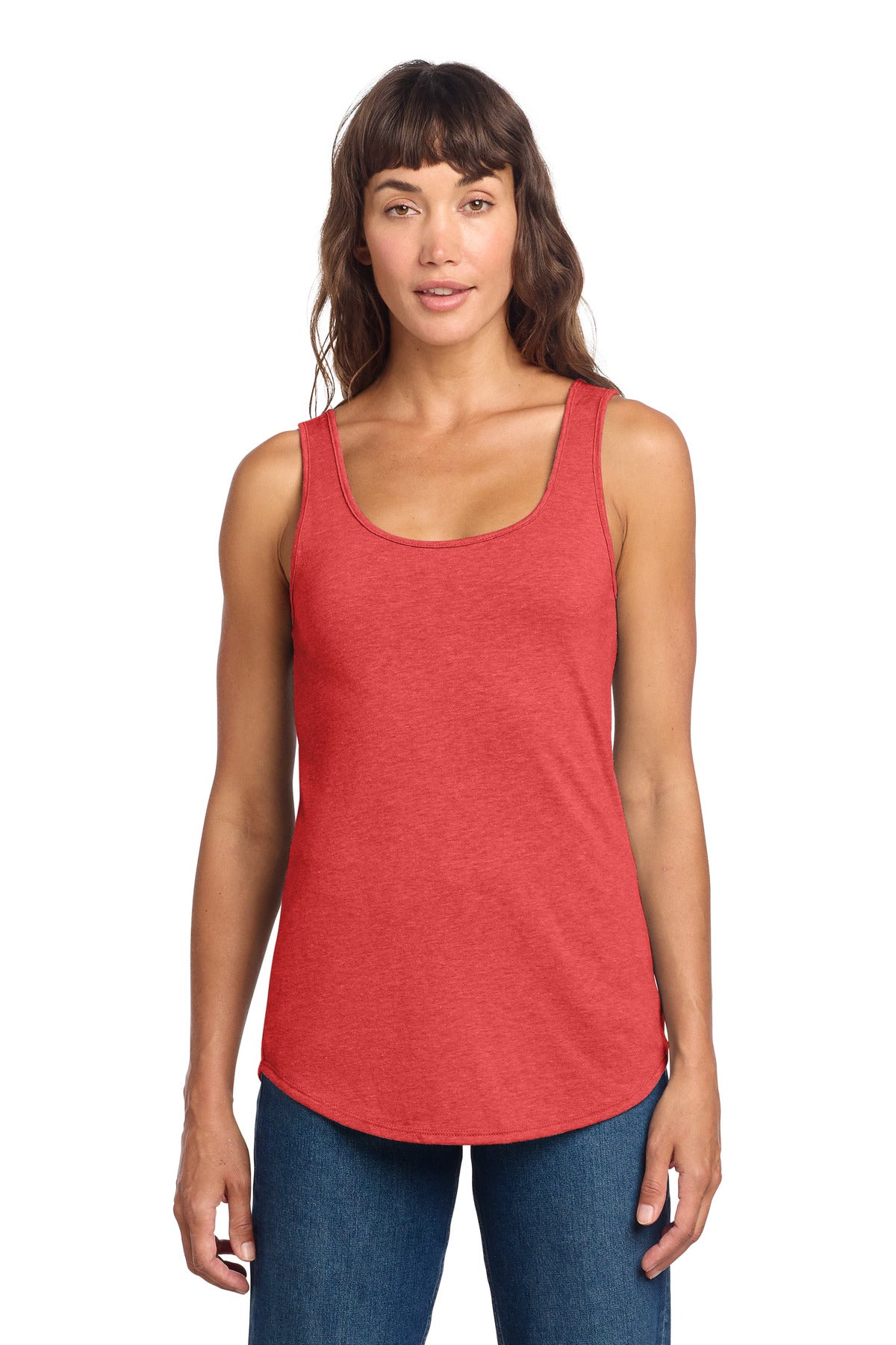 District Women's Perfect Tri Relaxed Tank DT151 Red Frost