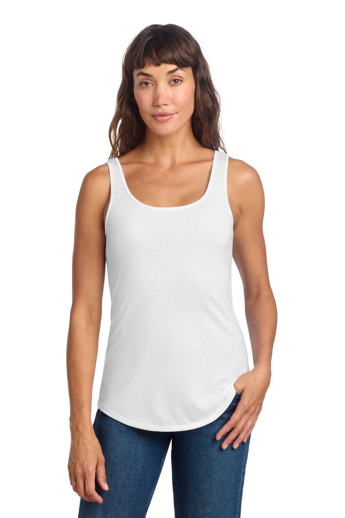District Women's Perfect Tri Relaxed Tank DT151 White