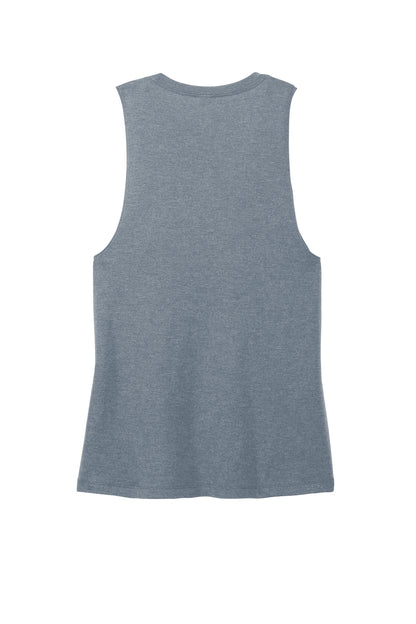 District Women's Perfect Tri Muscle Tank DT153 Flint Blue Heather