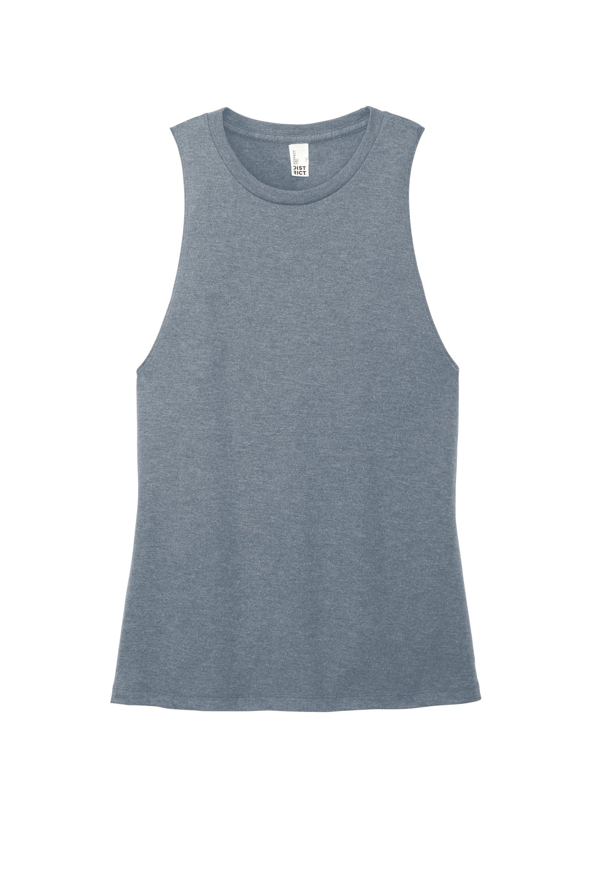 District Women's Perfect Tri Muscle Tank DT153 Flint Blue Heather