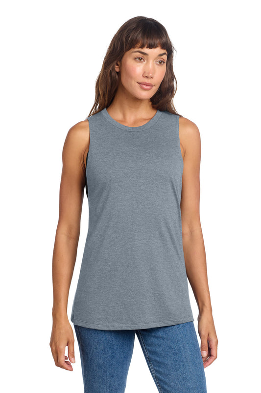 District Women's Perfect Tri Muscle Tank DT153 Flint Blue Heather