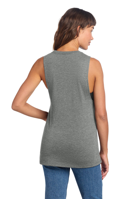 District Women's Perfect Tri Muscle Tank DT153 Heathered Charcoal