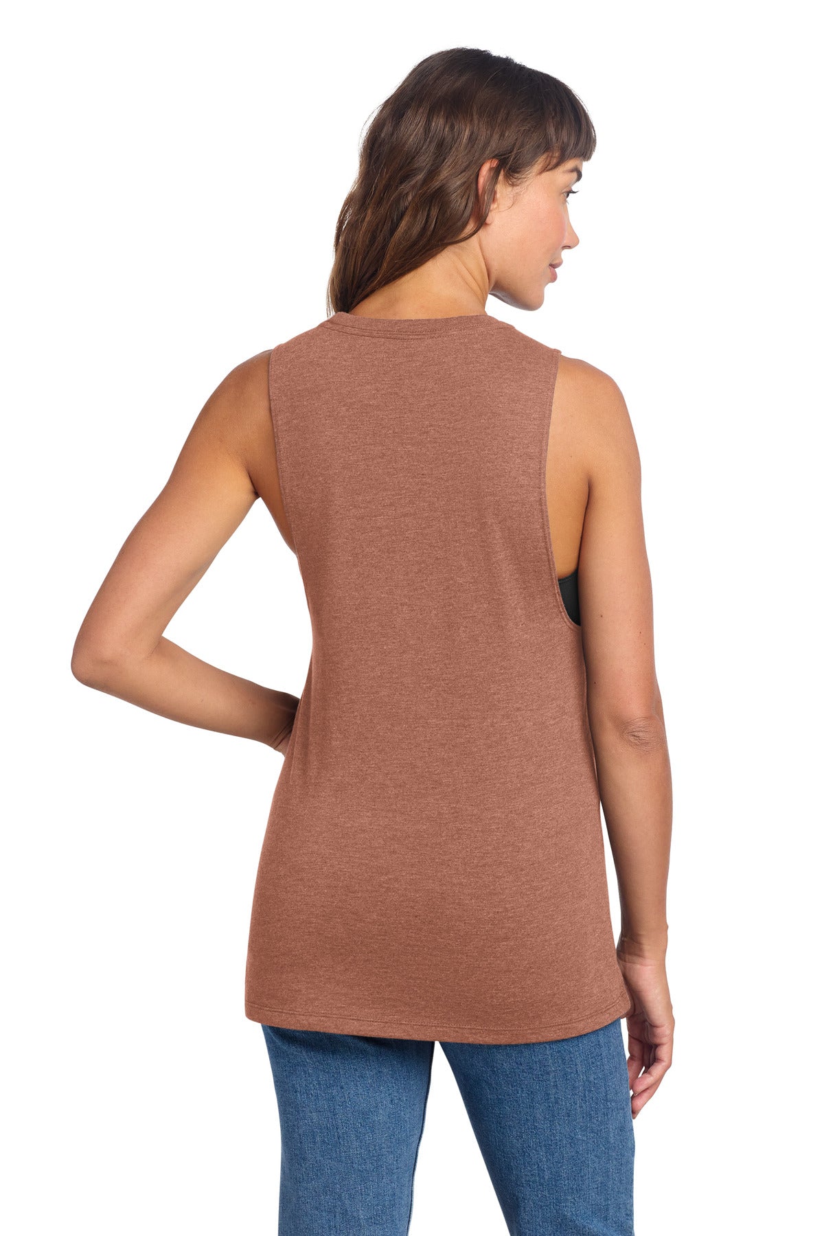 District Women's Perfect Tri Muscle Tank DT153 Heathered Russet