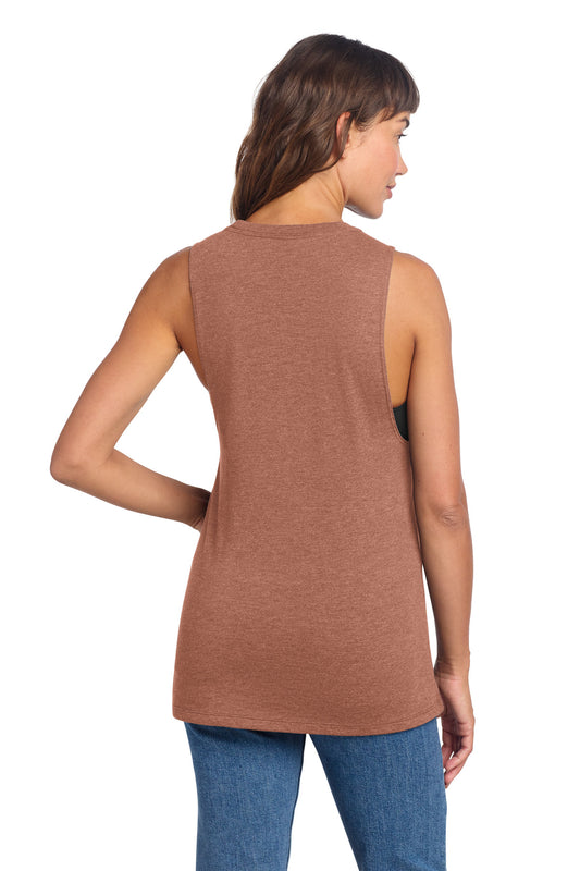 District Women's Perfect Tri Muscle Tank DT153 Heathered Russet