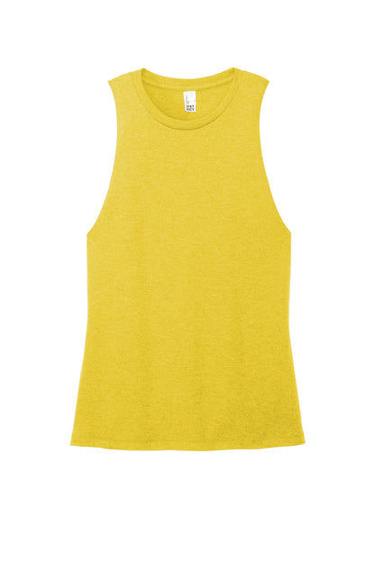 District Women's Perfect Tri Muscle Tank DT153 Ochre Yellow Heather