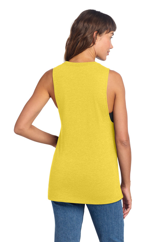 District Women's Perfect Tri Muscle Tank DT153 Ochre Yellow Heather