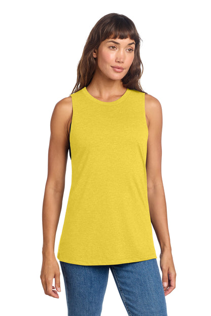 District Women's Perfect Tri Muscle Tank DT153 Ochre Yellow Heather