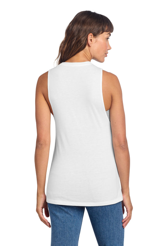 District Women's Perfect Tri Muscle Tank DT153 White