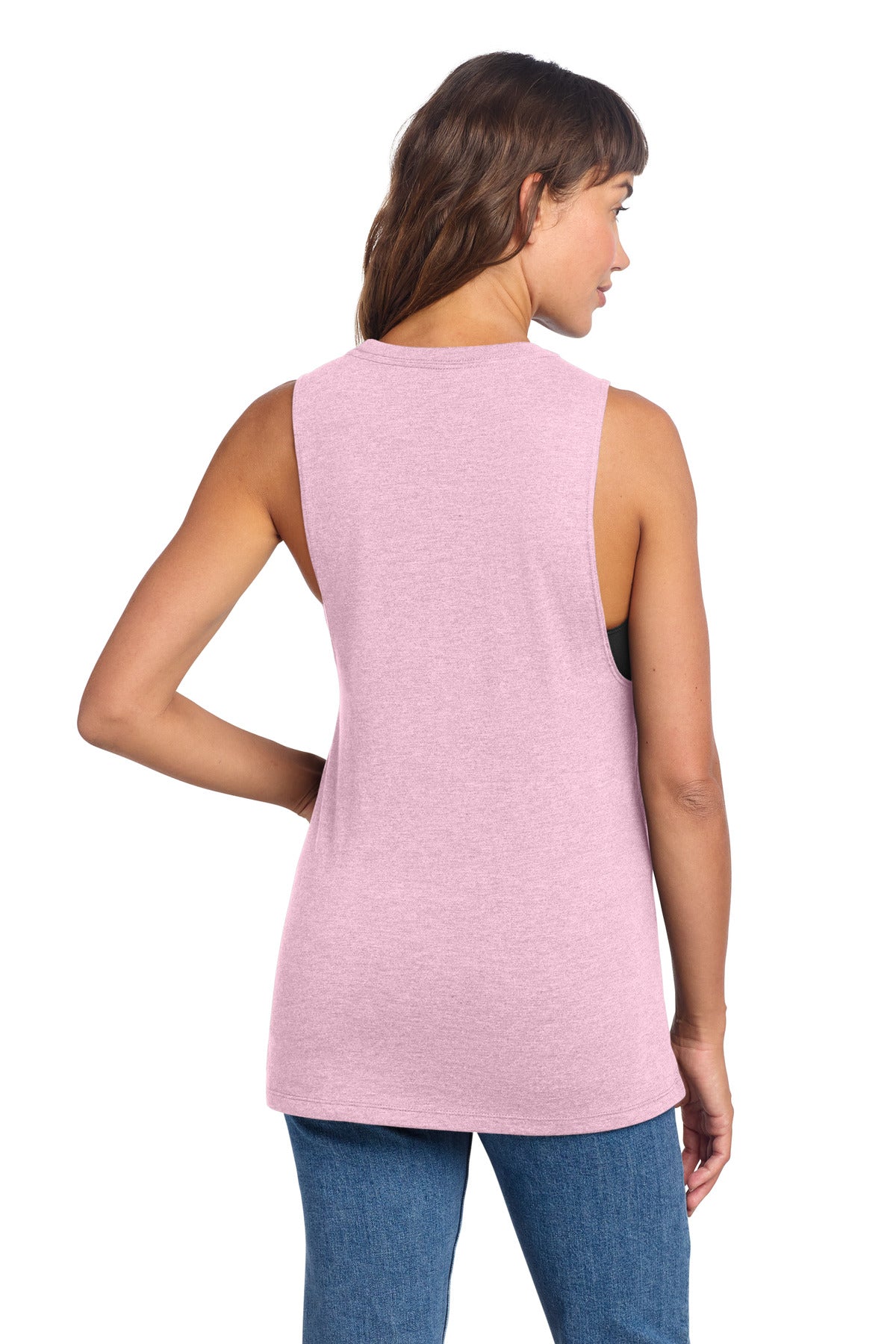District Women's Perfect Tri Muscle Tank DT153 Wisteria Heather