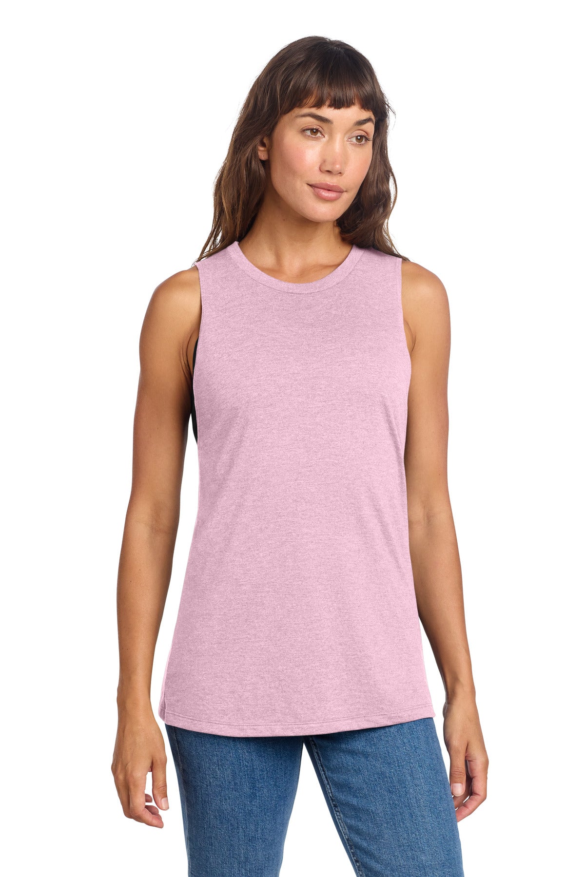 District Women's Perfect Tri Muscle Tank DT153 Wisteria Heather