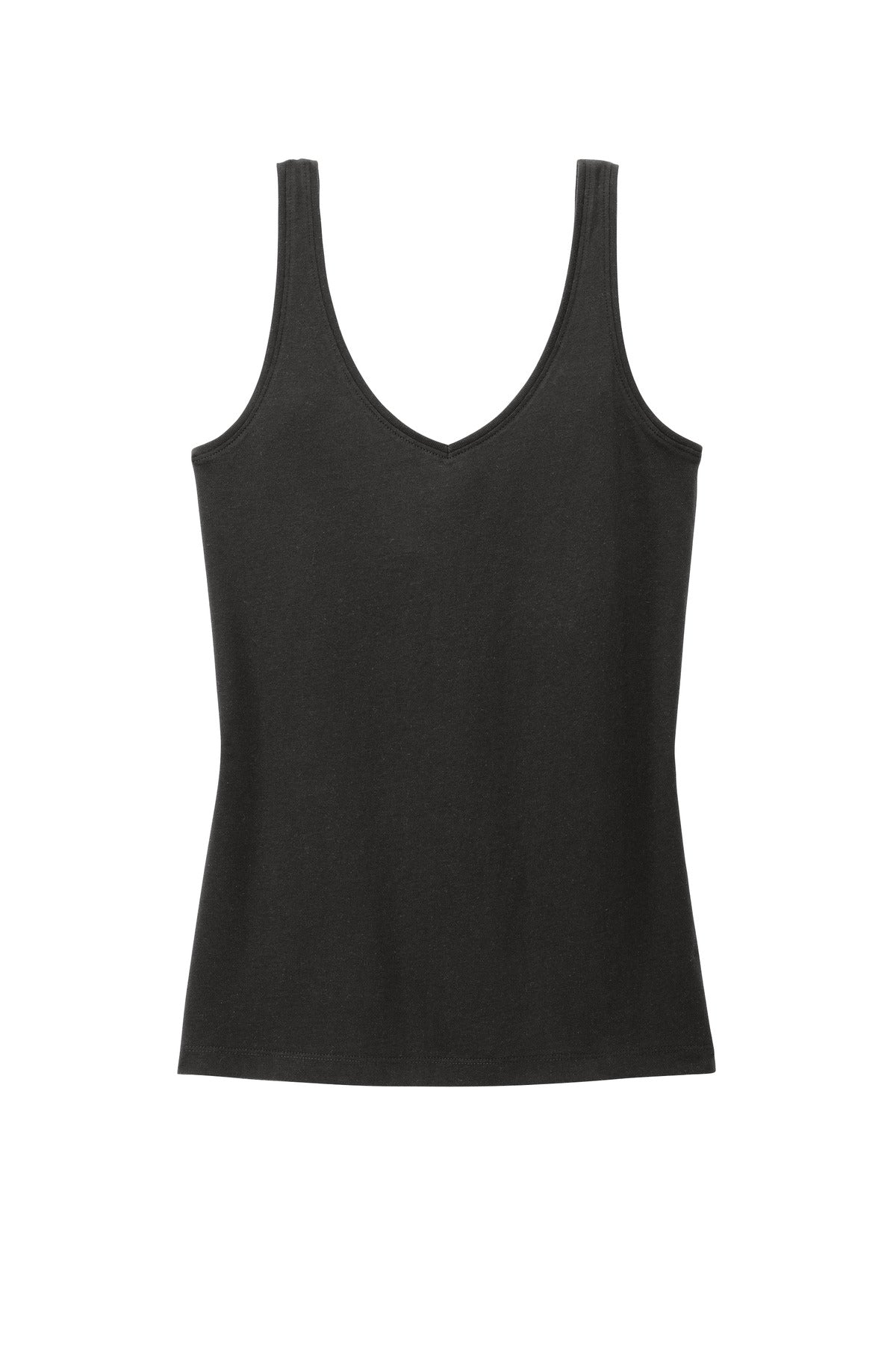 District Women's Perfect Blend CVC V-Neck Tank DT154 Black