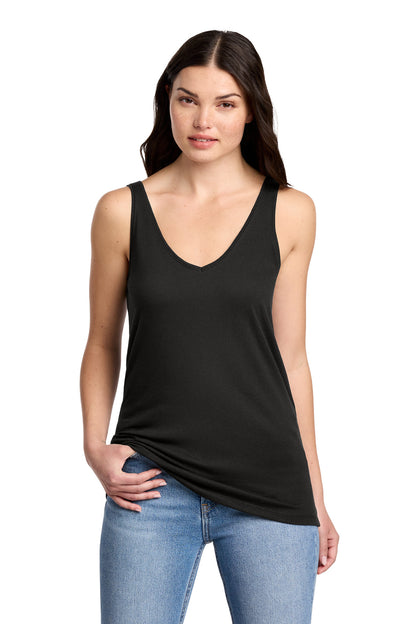District Women's Perfect Blend CVC V-Neck Tank DT154 Black