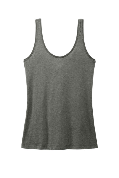 District Women's Perfect Blend CVC V-Neck Tank DT154 Heathered Charcoal