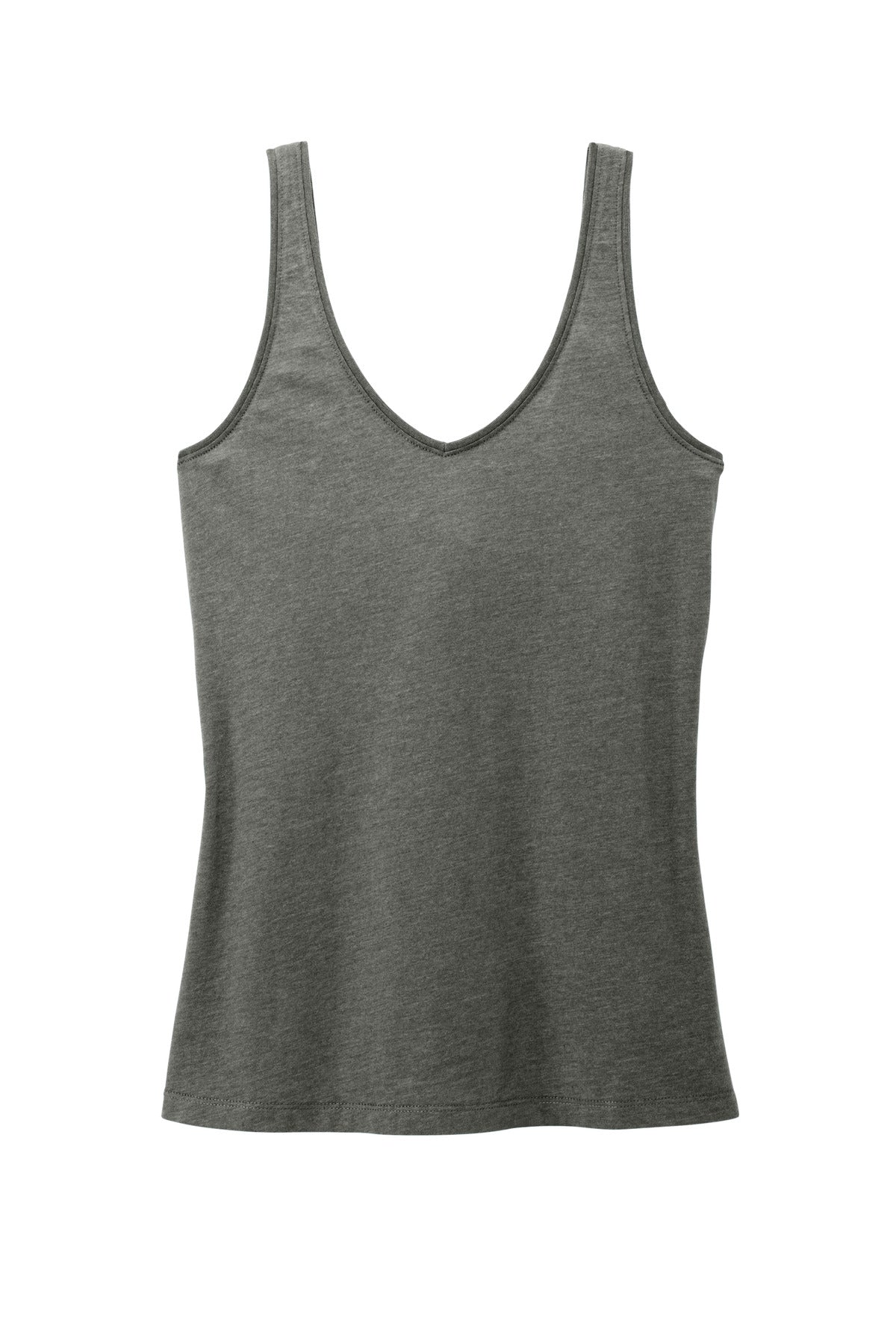 District Women's Perfect Blend CVC V-Neck Tank DT154 Heathered Charcoal