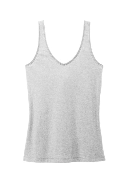 District Women's Perfect Blend CVC V-Neck Tank DT154 Light Heather Grey