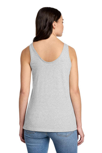District Women's Perfect Blend CVC V-Neck Tank DT154 Light Heather Grey