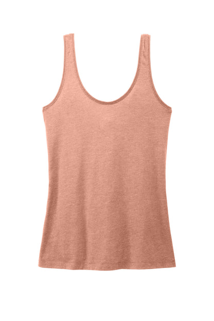 District Women's Perfect Blend CVC V-Neck Tank DT154 Nostalgia Rose Heather