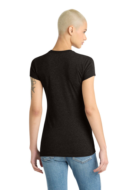 District Women's Fitted Perfect Tri Tee DT155 Black Frost