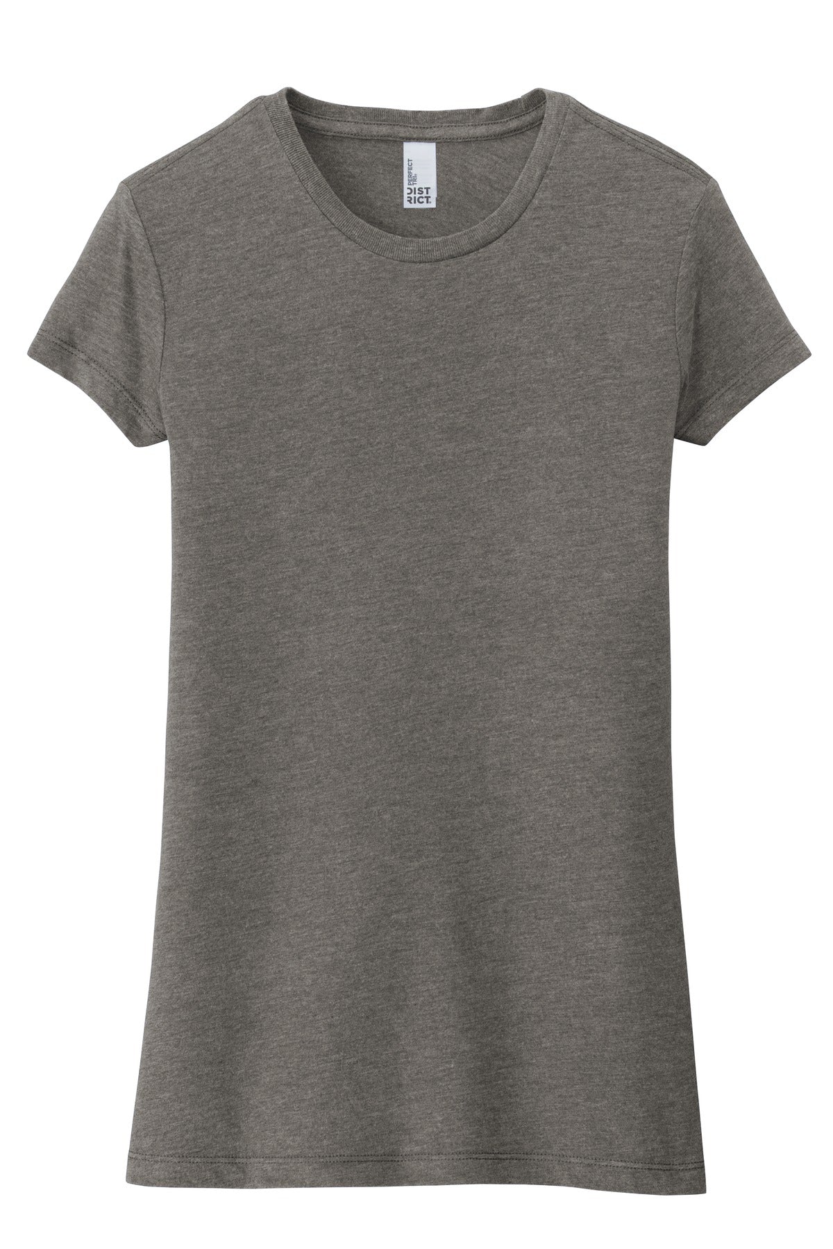 District Women's Fitted Perfect Tri Tee DT155 Grey Frost