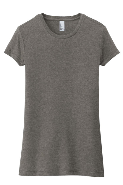District Women's Fitted Perfect Tri Tee DT155 Grey Frost
