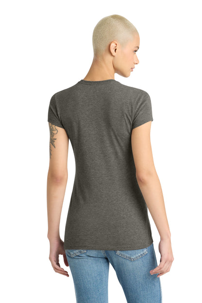District Women's Fitted Perfect Tri Tee DT155 Grey Frost