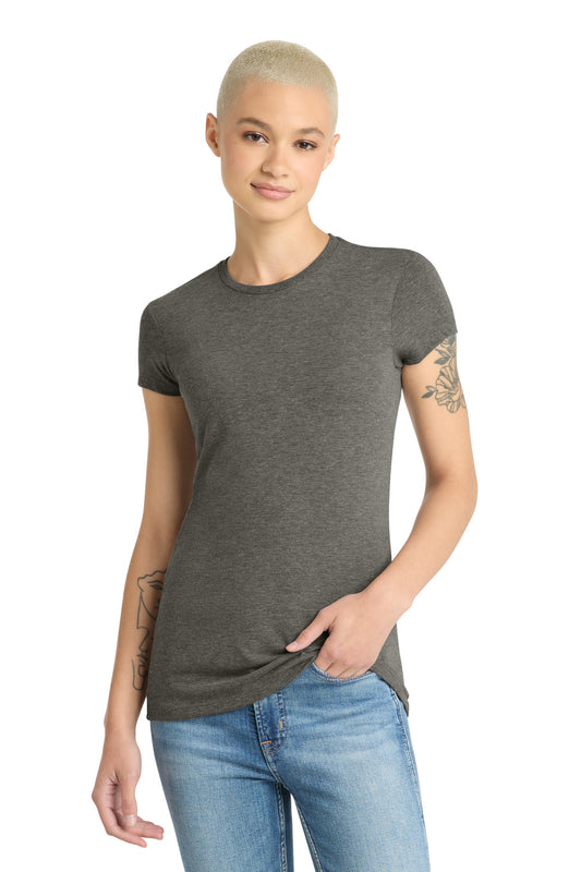 District Women's Fitted Perfect Tri Tee DT155 Grey Frost