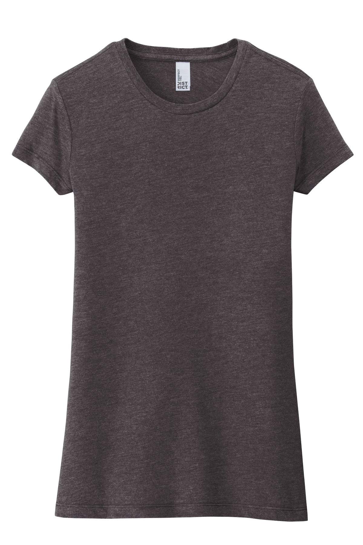 District Women's Fitted Perfect Tri Tee DT155 Heathered Charcoal