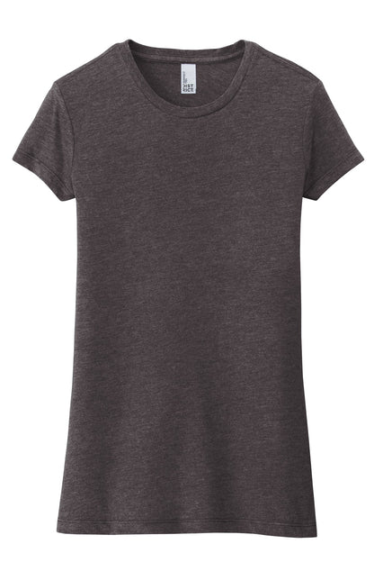District Women's Fitted Perfect Tri Tee DT155 Heathered Charcoal