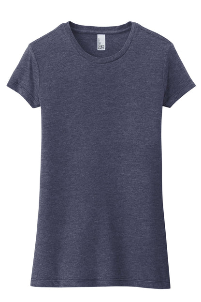District Women's Fitted Perfect Tri Tee DT155 Navy Frost