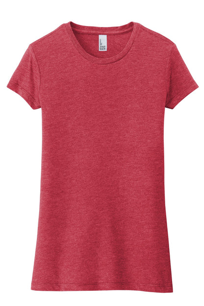 District Women's Fitted Perfect Tri Tee DT155 Red Frost