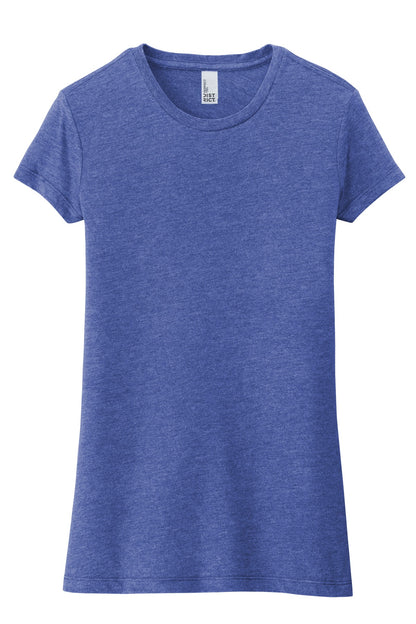 District Women's Fitted Perfect Tri Tee DT155 Royal Frost