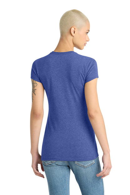 District Women's Fitted Perfect Tri Tee DT155 Royal Frost