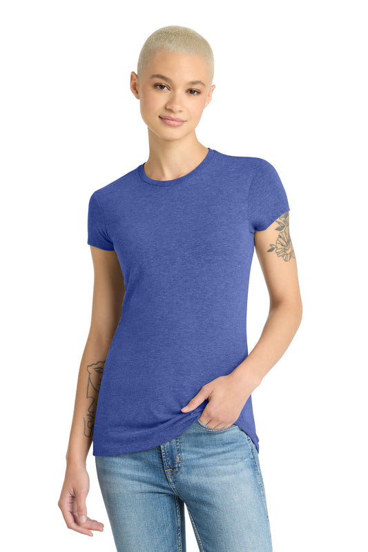 District Women's Fitted Perfect Tri Tee DT155 Royal Frost