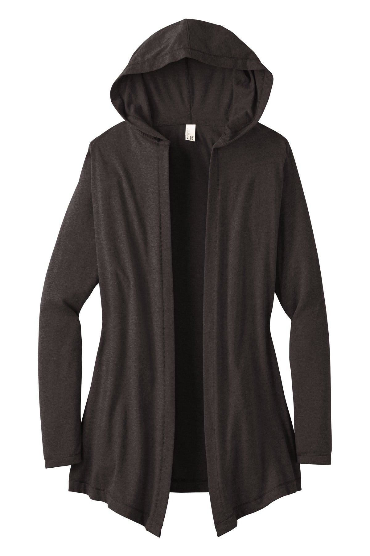 District Women's Perfect Tri Hooded Cardigan DT156 Black Frost