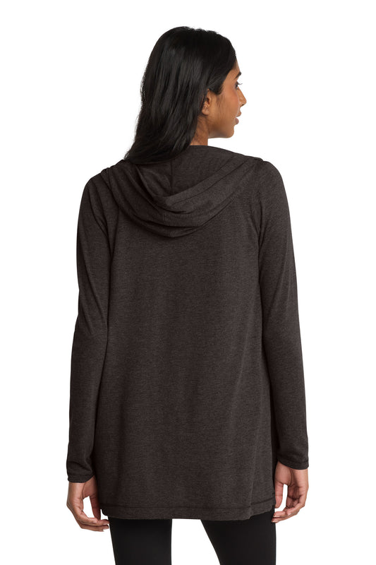 District Women's Perfect Tri Hooded Cardigan DT156 Black Frost