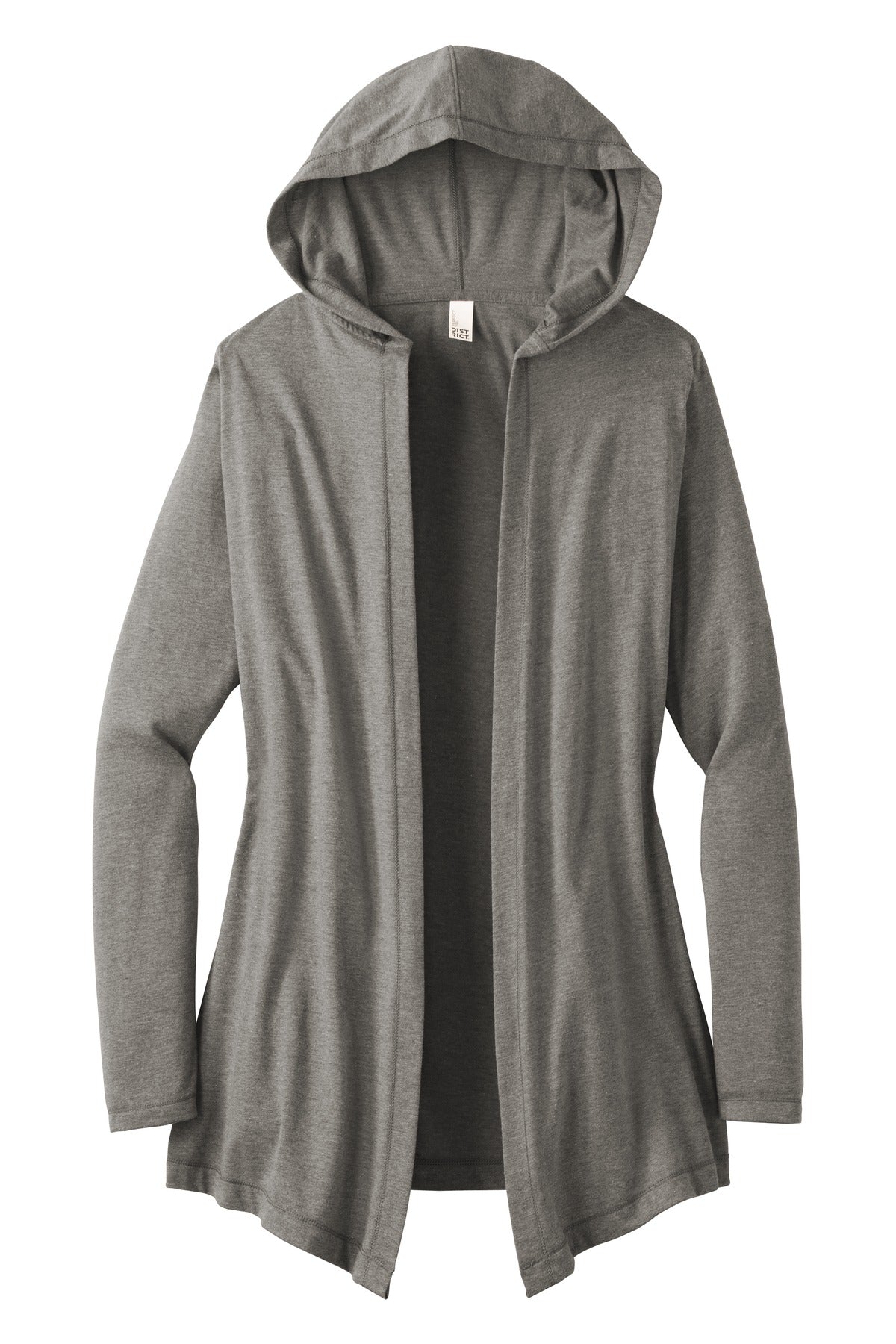 District Women's Perfect Tri Hooded Cardigan DT156 Grey Frost