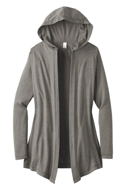 District Women's Perfect Tri Hooded Cardigan DT156 Grey Frost