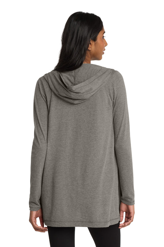 District Women's Perfect Tri Hooded Cardigan DT156 Grey Frost