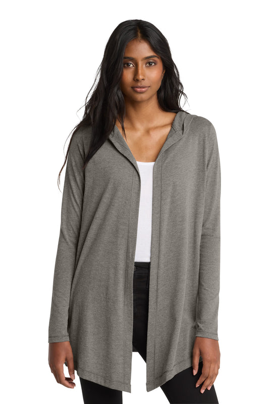 District Women's Perfect Tri Hooded Cardigan DT156 Grey Frost
