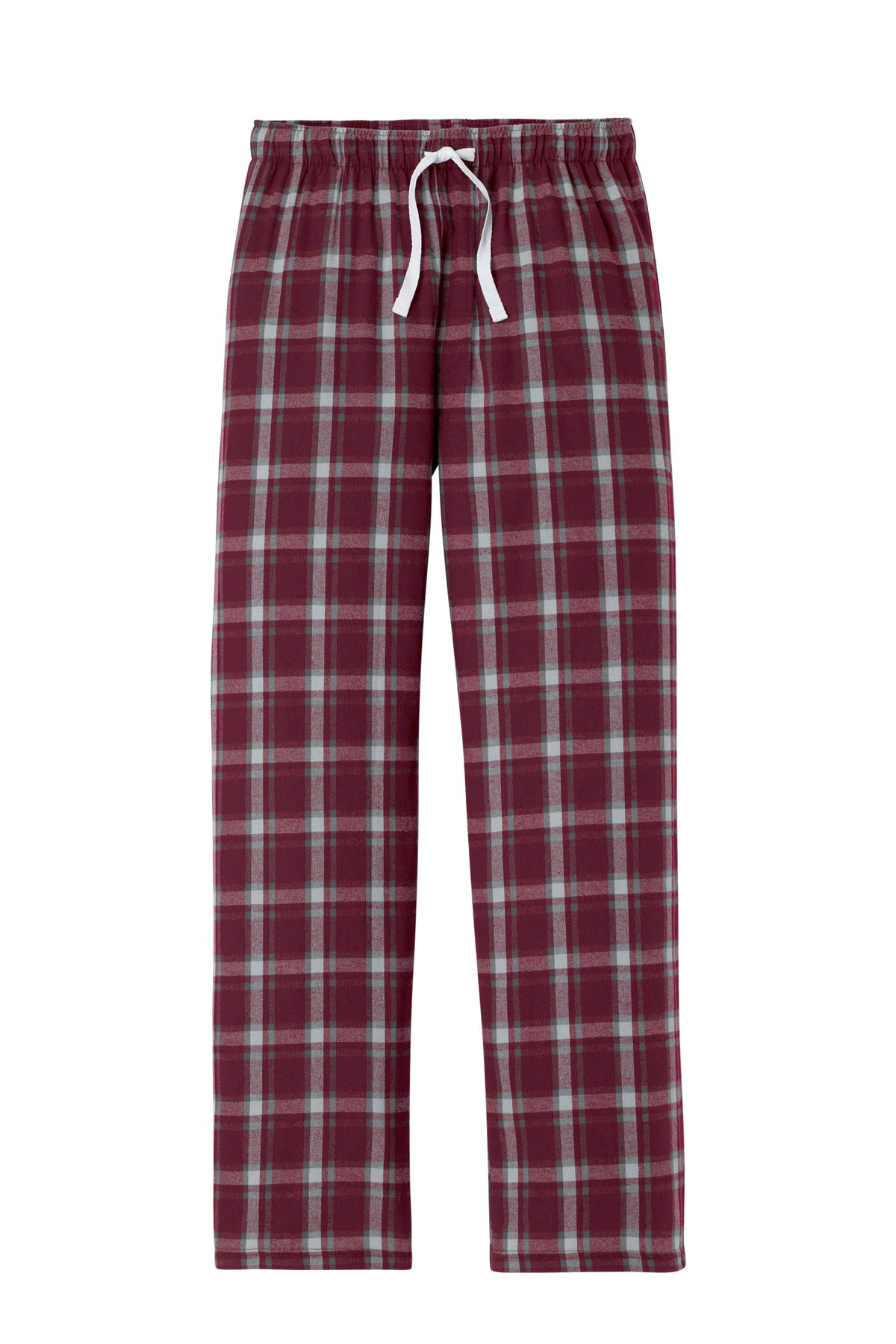 District Flannel Plaid Pant. DT1800 Burgundy/ Grey Dress Plaid