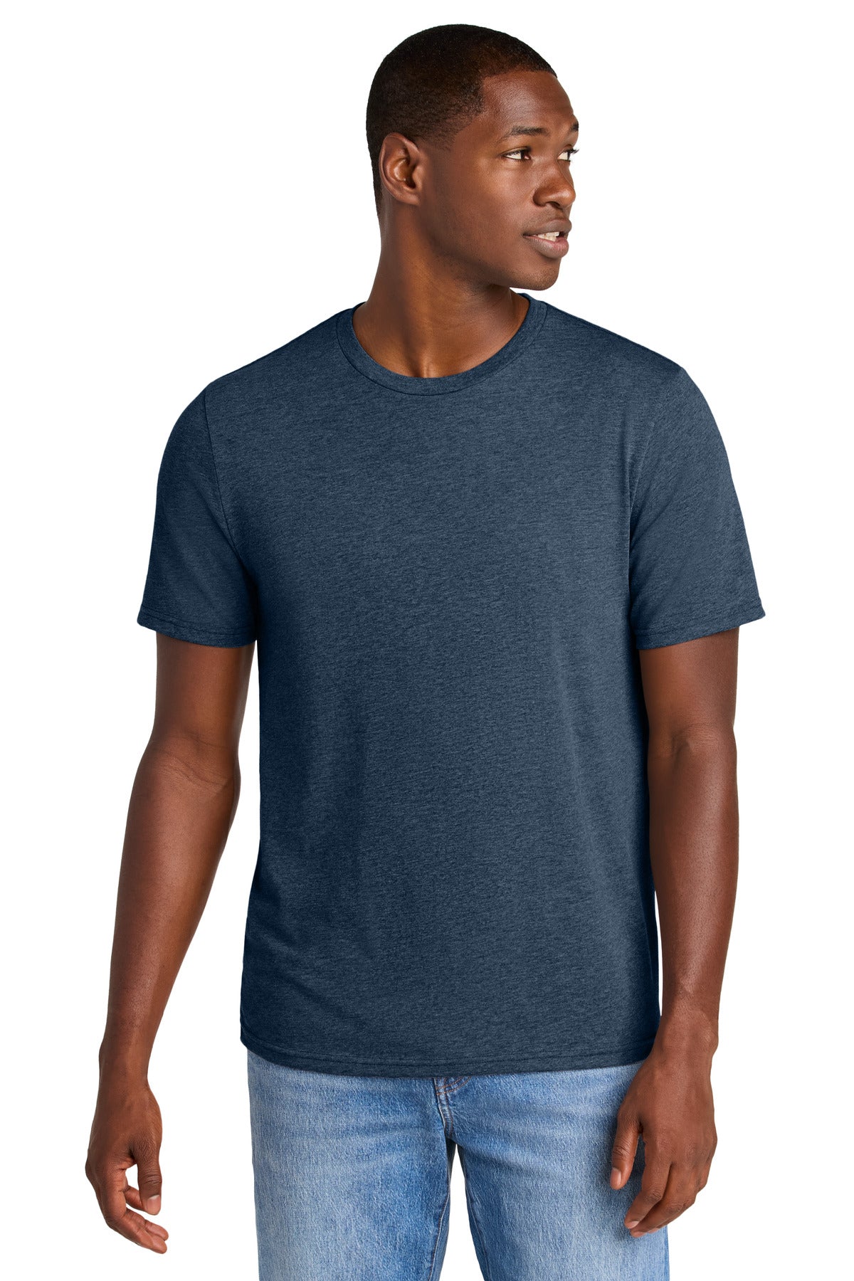 District Perfect Weight CVC Tee DT184 Heathered Navy