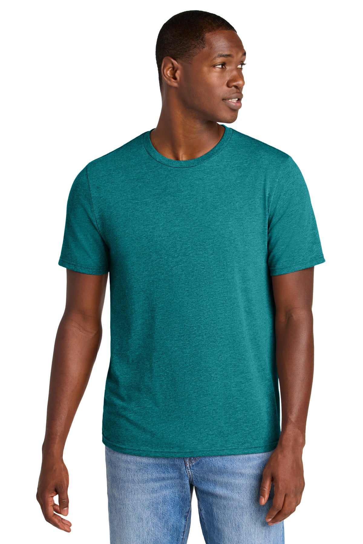 District Perfect Weight CVC Tee DT184 Heathered Teal