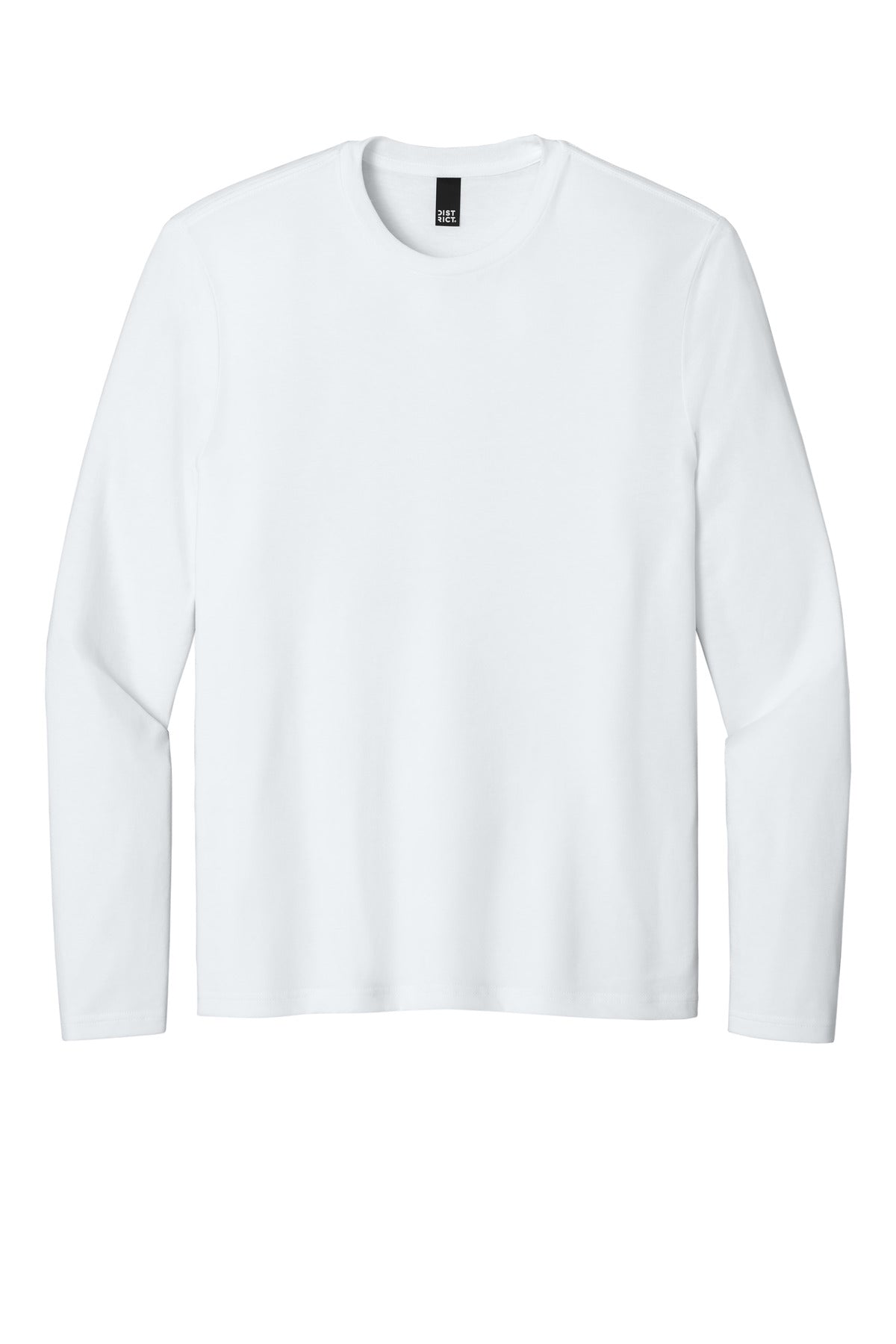 District Perfect Weight CVC Long Sleeve Tee DT185 Bright White